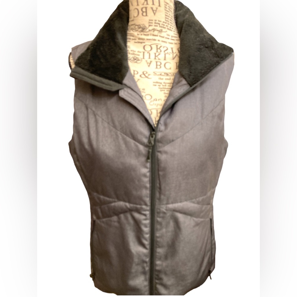 Puffer Vest Jacket Snow Ski Wear by Champion Large Gray & Black EUC